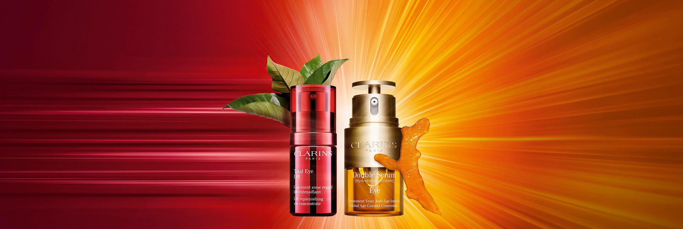 Background Visual, Total Eye Lift: Smooths fine lines, wrinkles & crow's feet | Clarins Singapore, & Double Serum Eye: Best-selling 2-in-1 eye care | Clarins Singapore